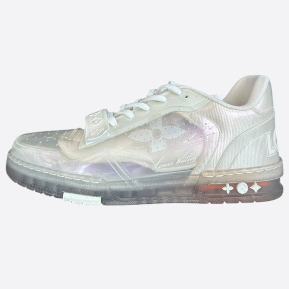 Louis Vuitton White & Transparent Mesh Trainers - Picture 3 of 8